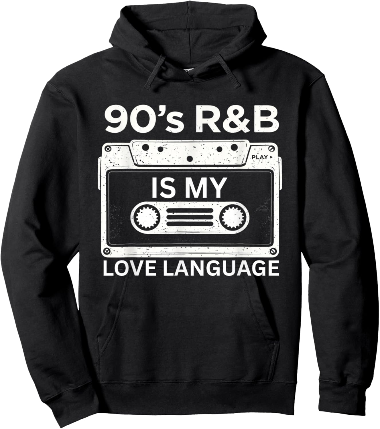 90's R&B is My Love Language Retro Music Hoodie - Hoodie | Black