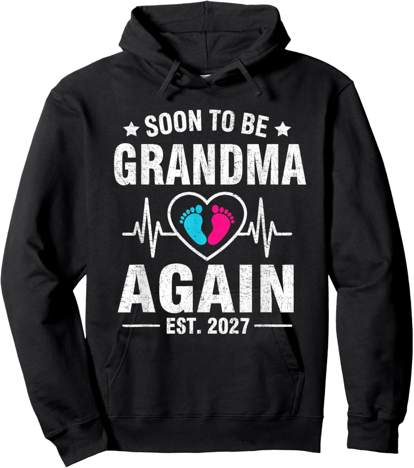 Soon to Be Grandma Again Est. 2027 Pegnancy Announcement Hoodie - Hoodie | Black