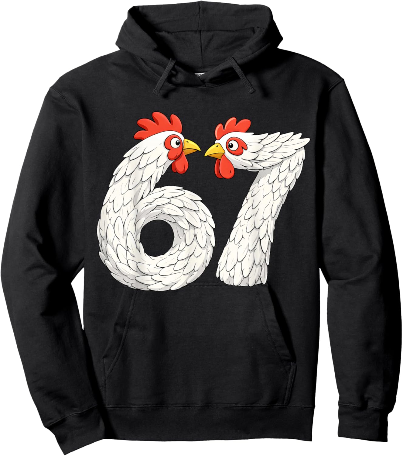67 Chicken Meme Six Seven Funny Kids Teens Chickens Hoodie - Hoodie | Black