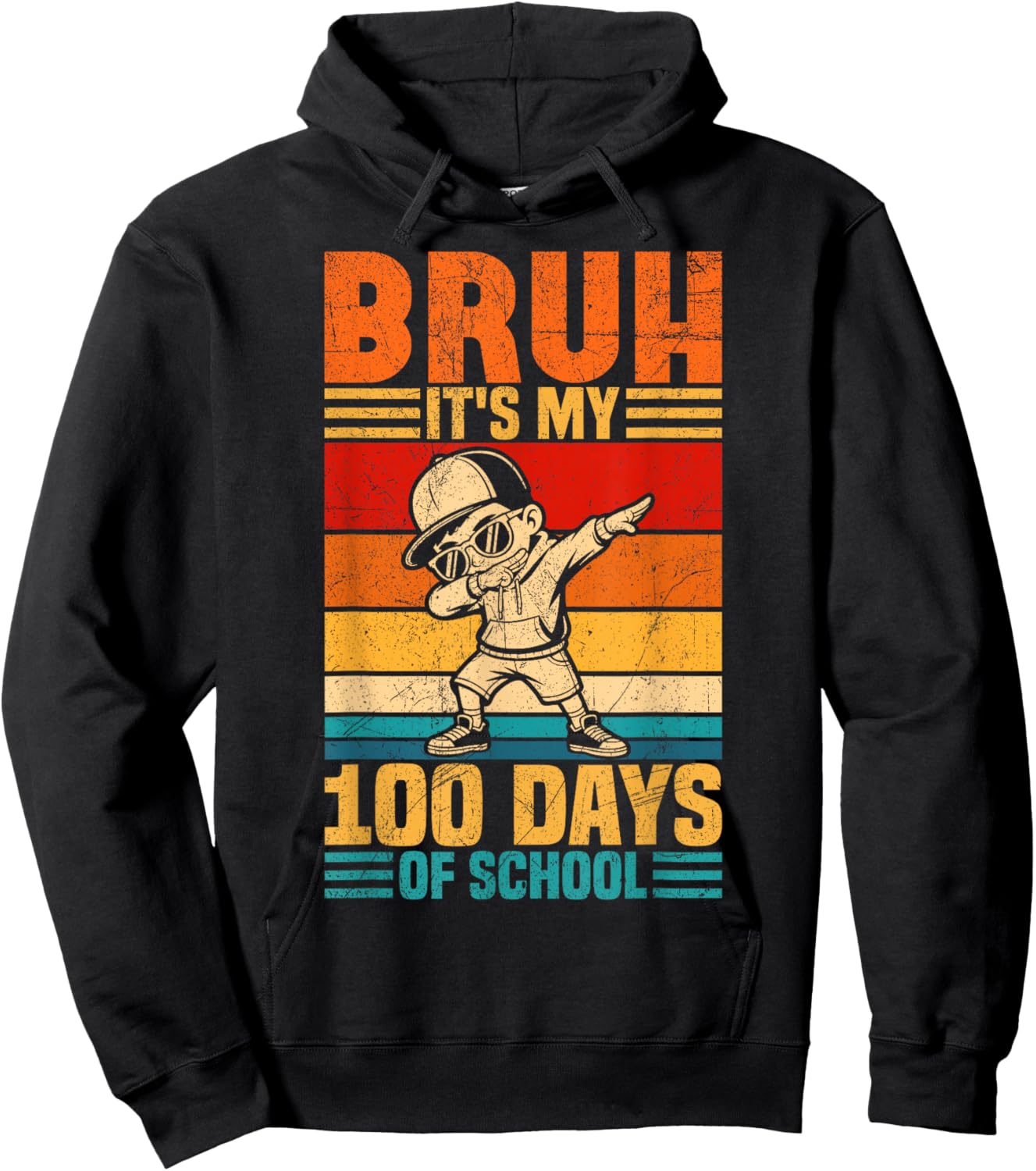 100 Days of School Boys 100th Day of School Kids Hoodie - Hoodie | Black