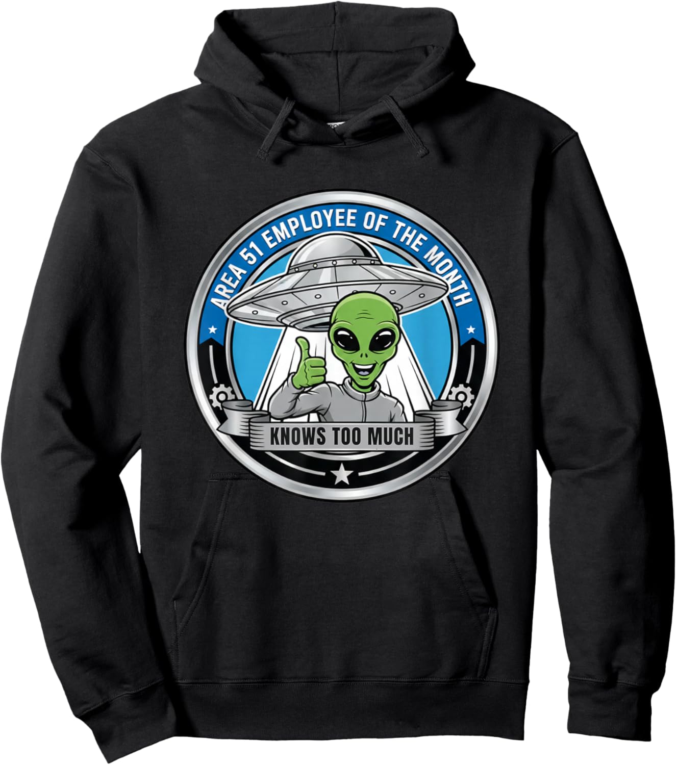 Area 51 Employee of The Month, Funny Area 51 Hoodie - Hoodie | Black