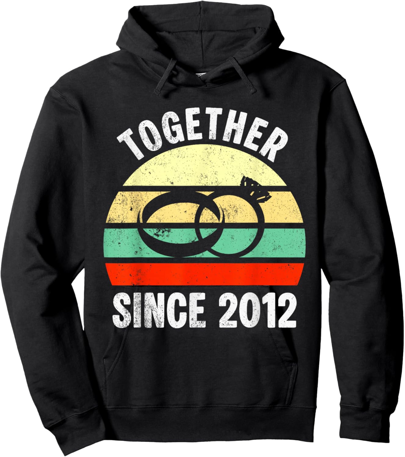 Together Since 2012 Vintage Romance 14th Wedding Anniversary Hoodie - Hoodie | Black