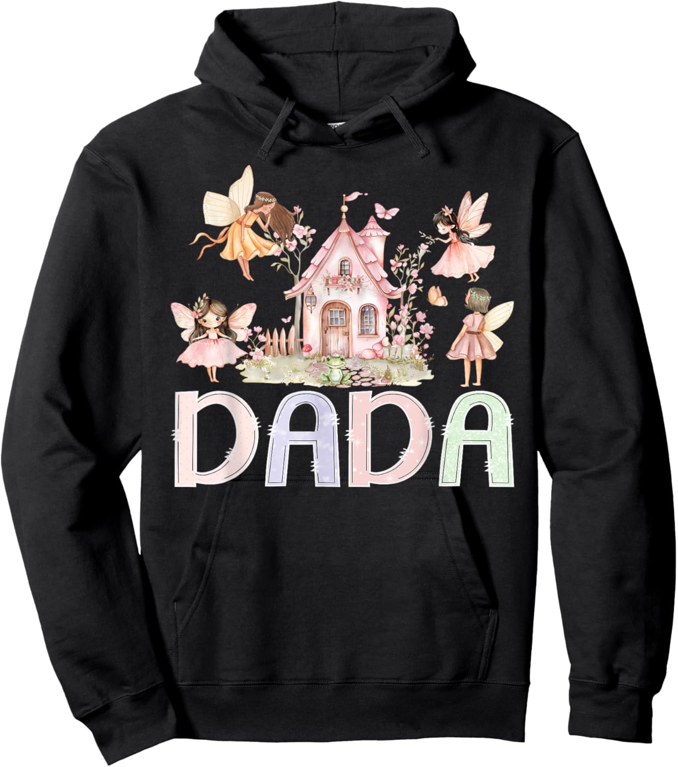 Fairy Dada Magical Floral Birthday Girl Fairytale Matching Hoodie - Hoodie | Black