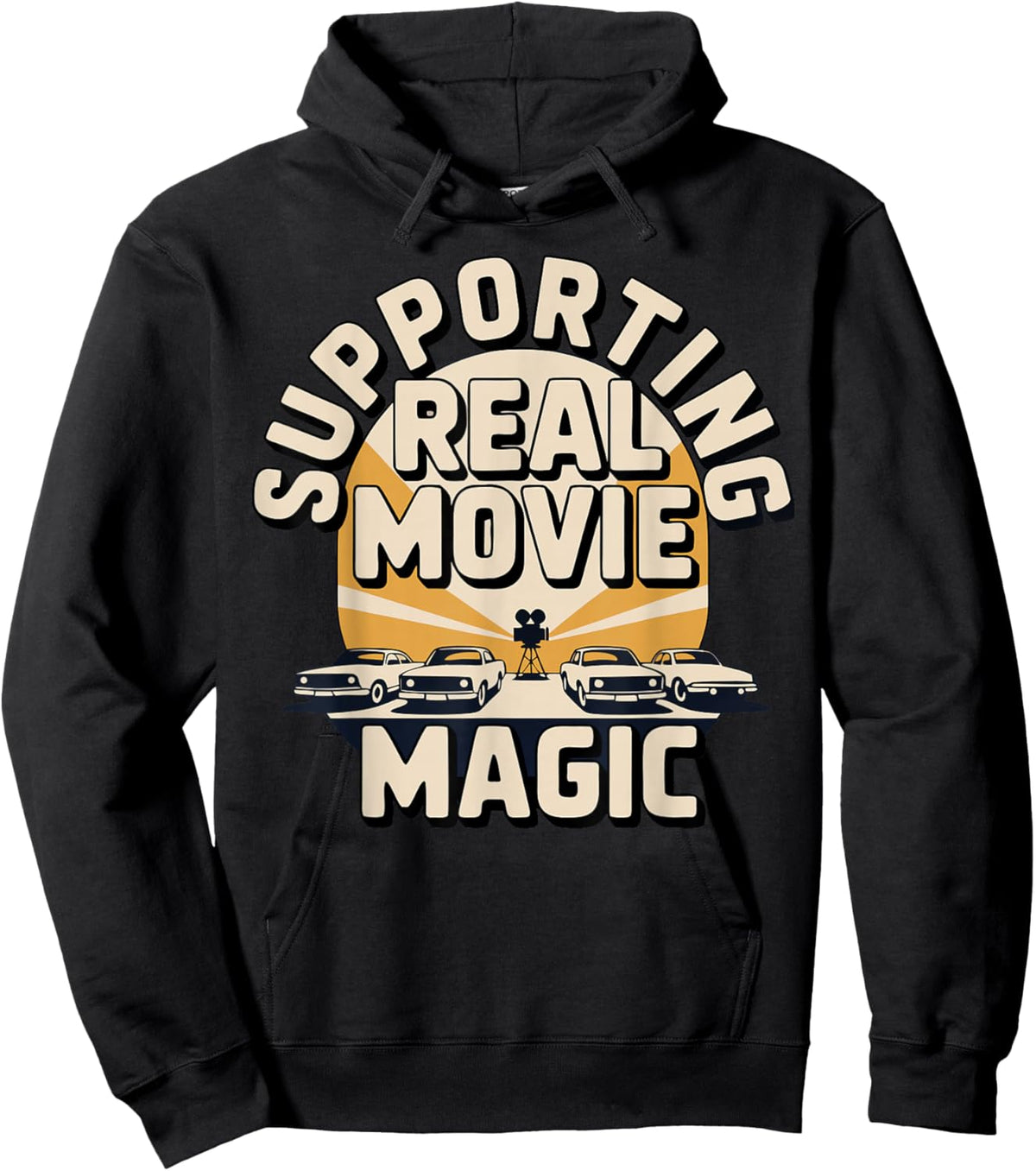 Drive-in Movie Supporter Retro Film Drive-in Cinema Hoodie - Hoodie | Black