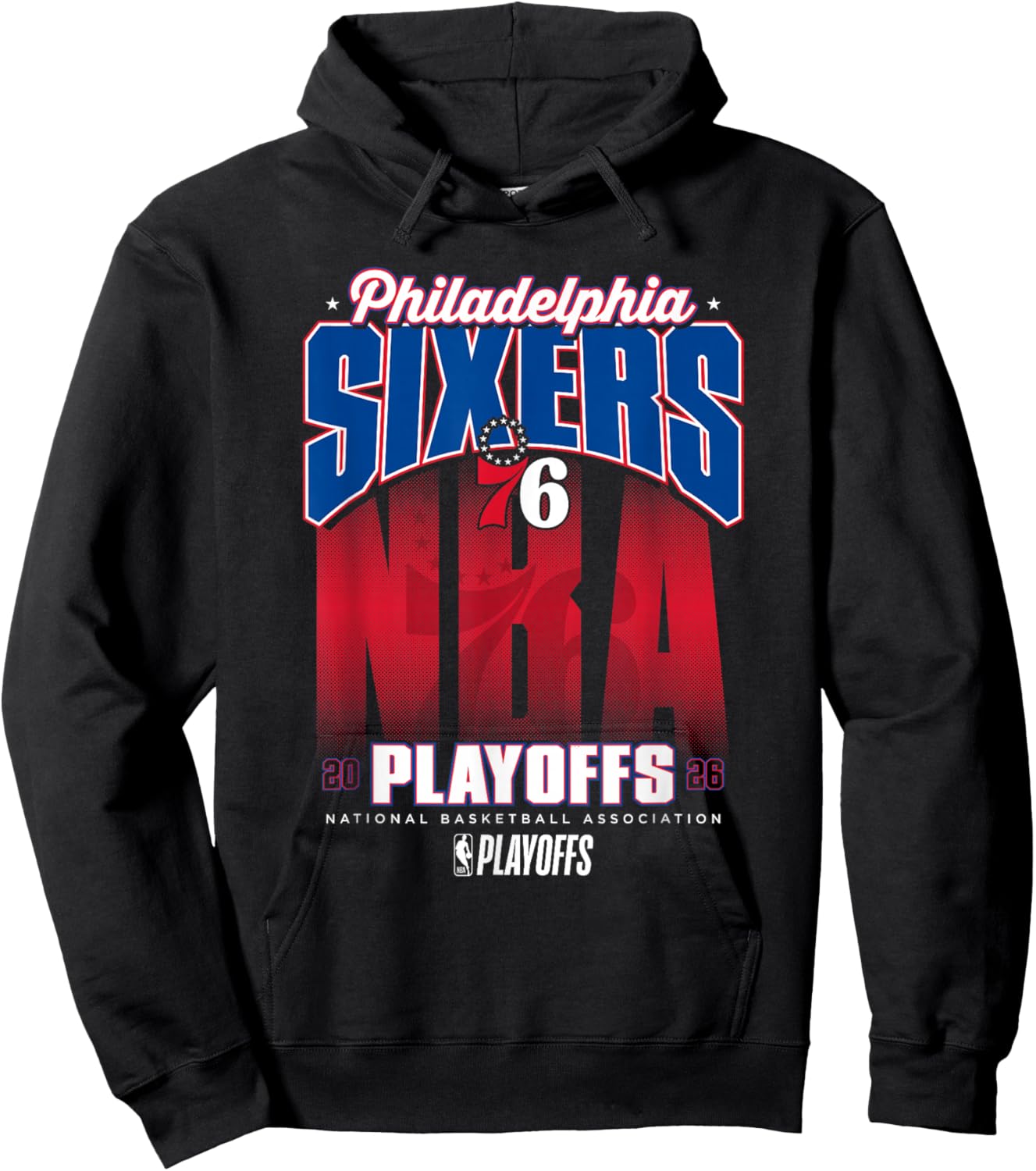 NBA Official 2026 Playoffs Philadelphia 76ers Fade Hoodie - Hoodie | Black