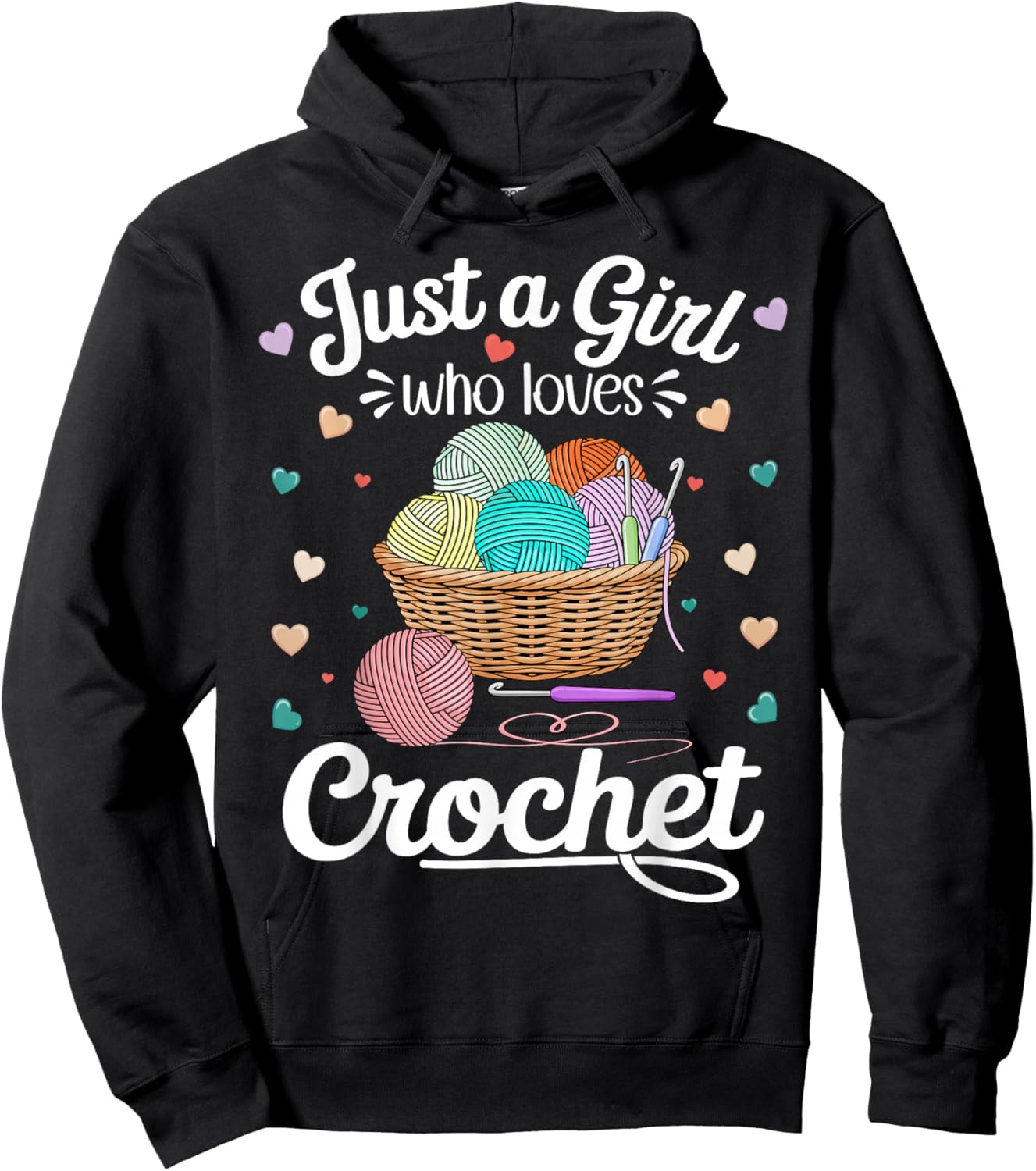 Just a Girl Who Loves Crochet Funny Crochet Knitting Lover Hoodie - Hoodie | Black