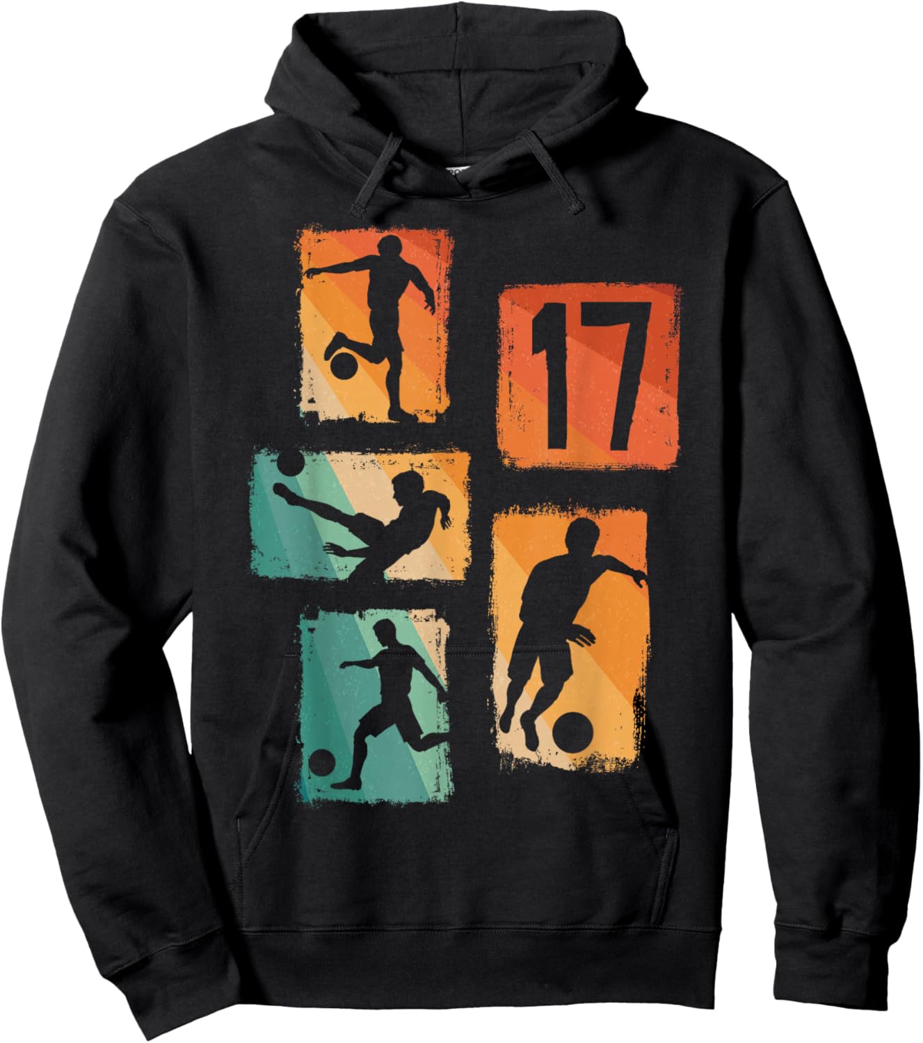 17th Birthday Boy Girl Soccer Player Football 17 Years Old Hoodie - Hoodie | Black