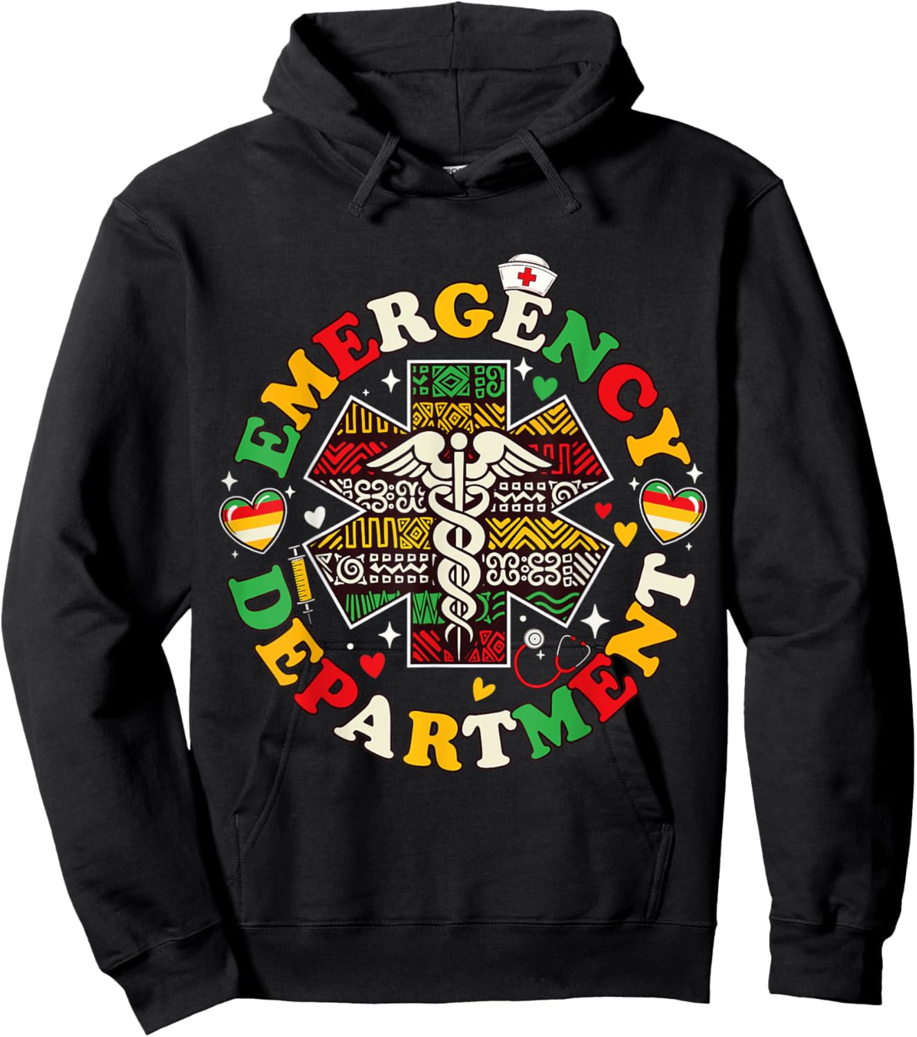 Emergency Department Black History ER Nurse Juneteenth Hoodie - Hoodie | Black