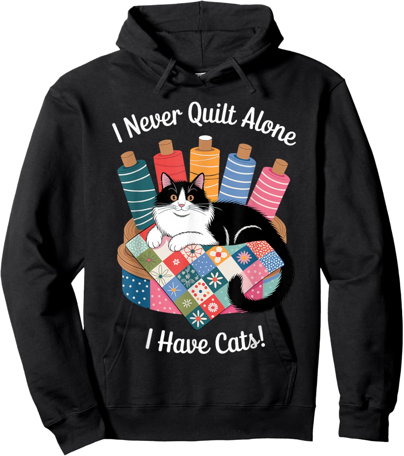 Funny Quilting Art Women Sewer Quilt Sewing Quilter Hoodie - Hoodie | Black