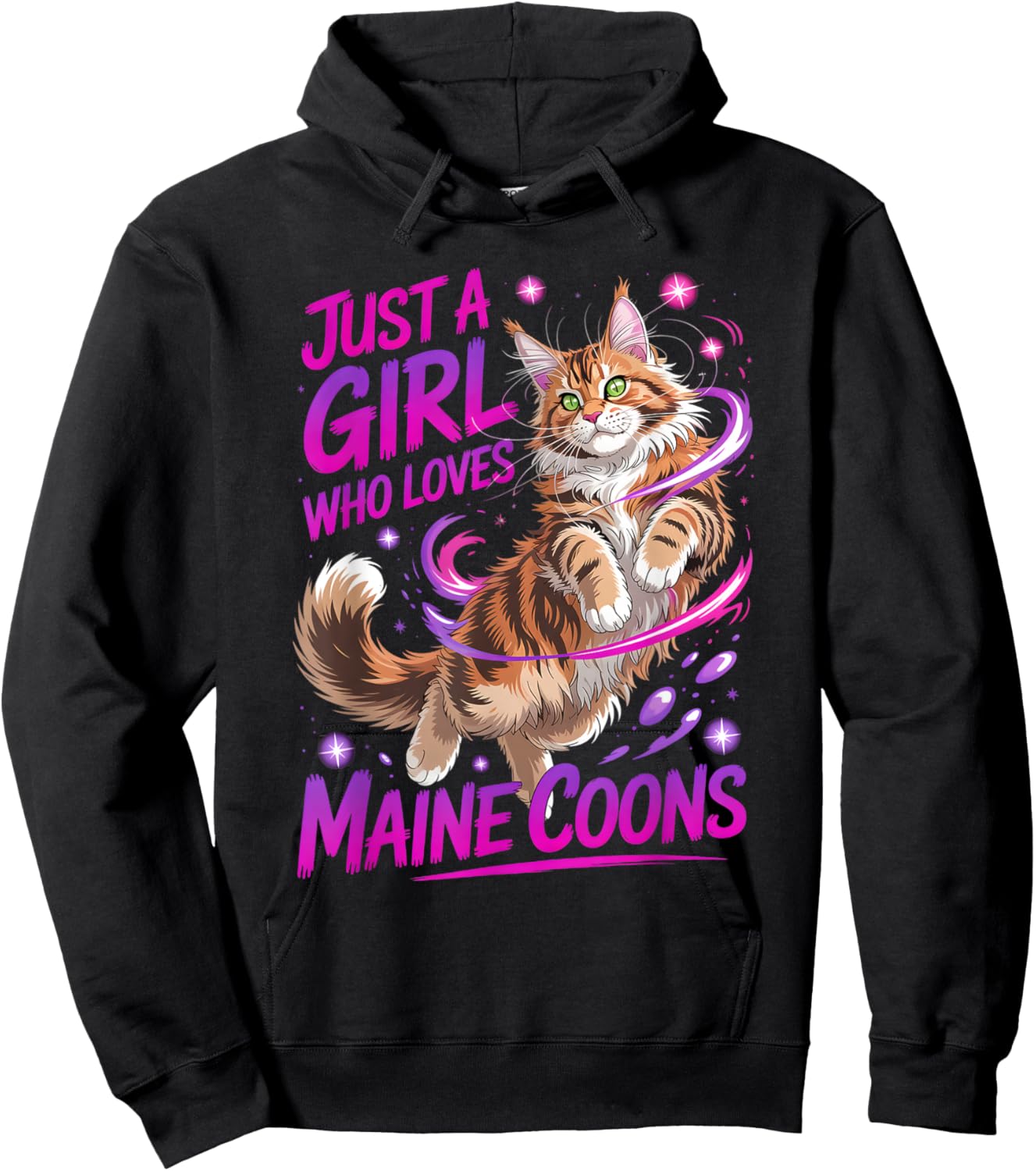 Girls Maine Coon Hoodie - Hoodie | Black