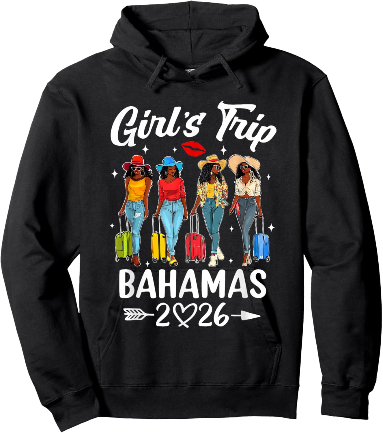 Bahamas Girls Trip 2026 Birthday Squad Women Vacation Hoodie - Hoodie | Black