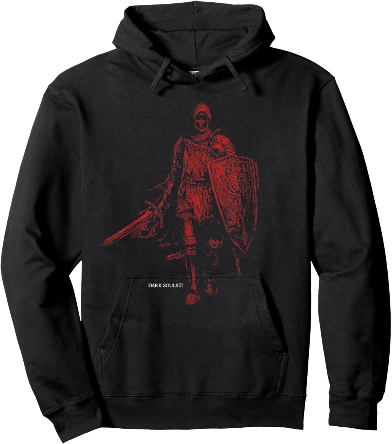 Dark Souls III Cursed Knight Red Portrait Video Game Hoodie - Hoodie | Black