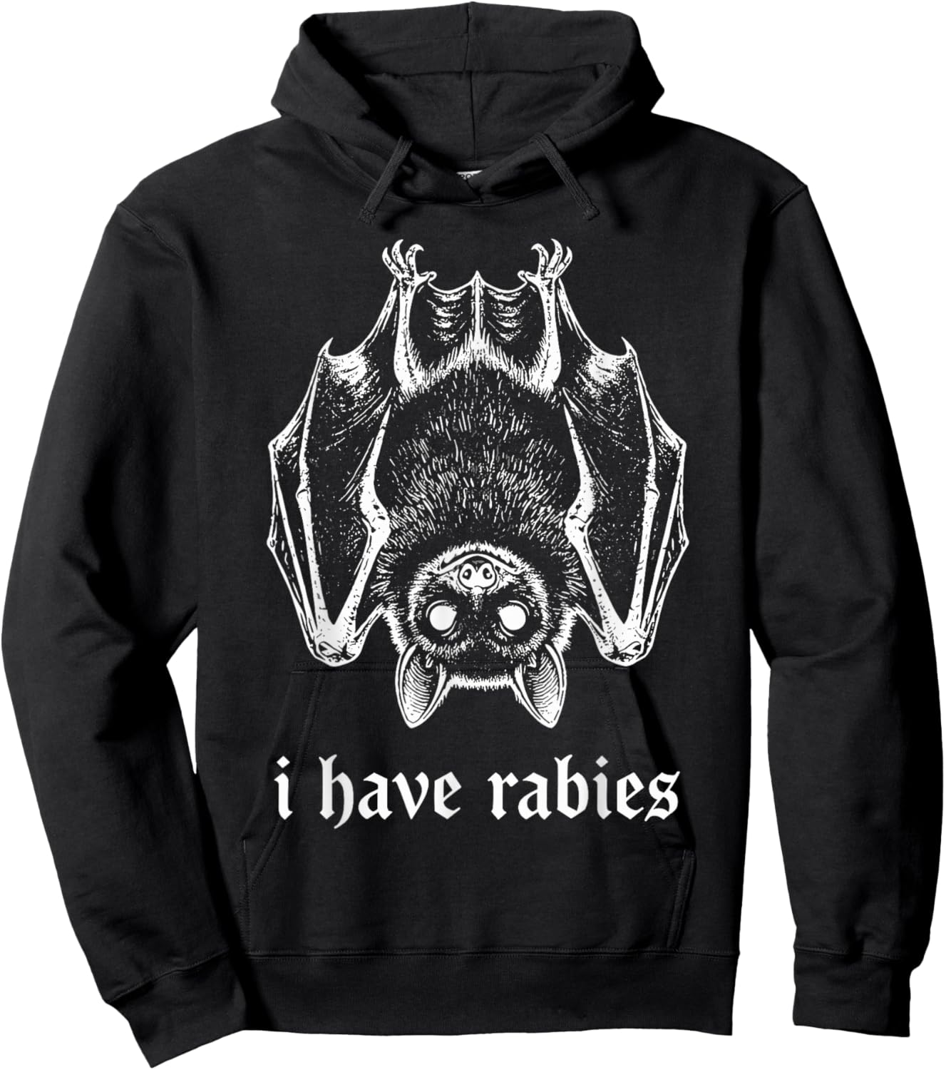 Funny I Have Rabies Women, Horror Goth Bat Hoodie - Hoodie | Black