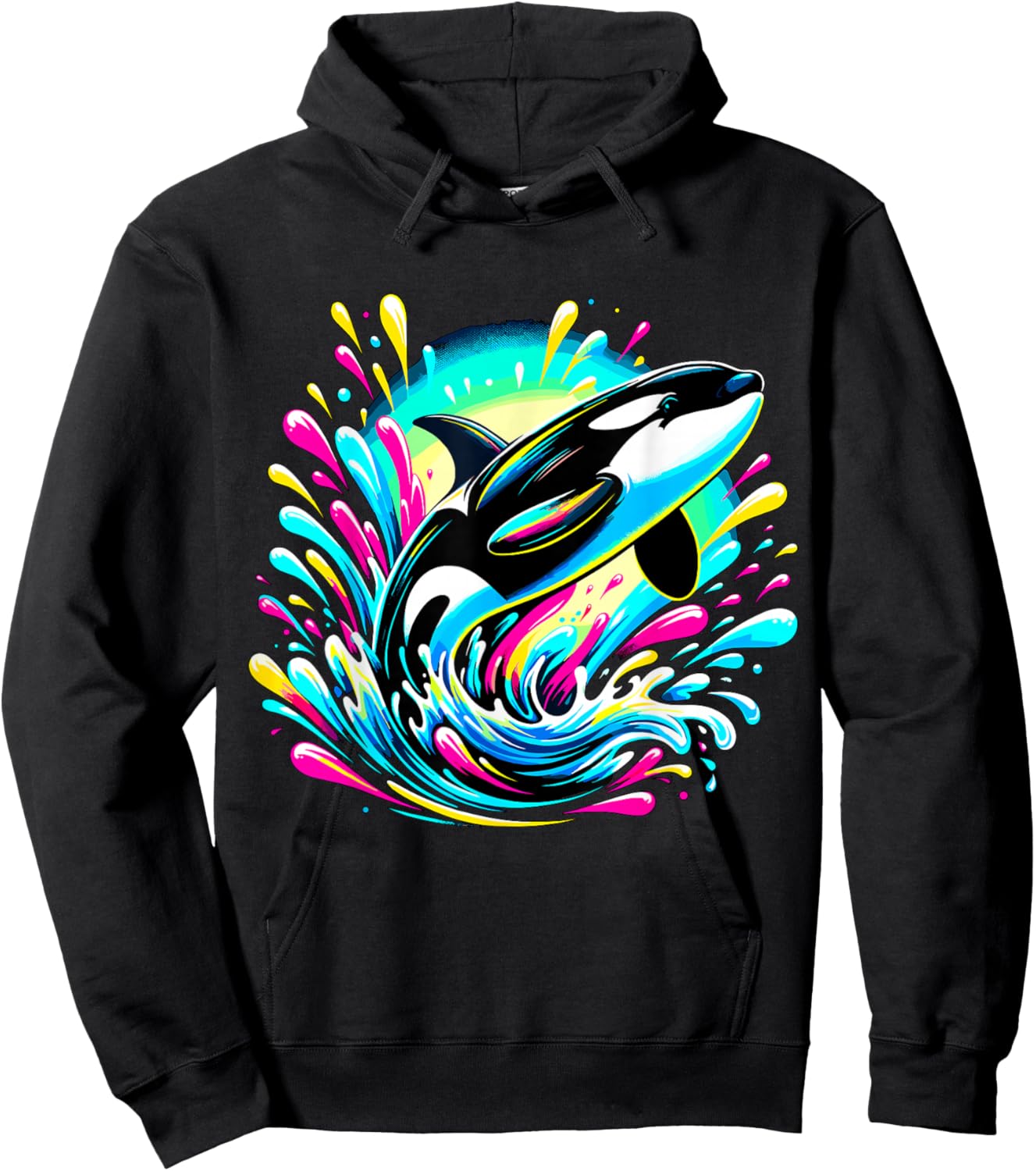 Colorful Orca Killer Whale Ocean Animal Hoodie - Hoodie | Black