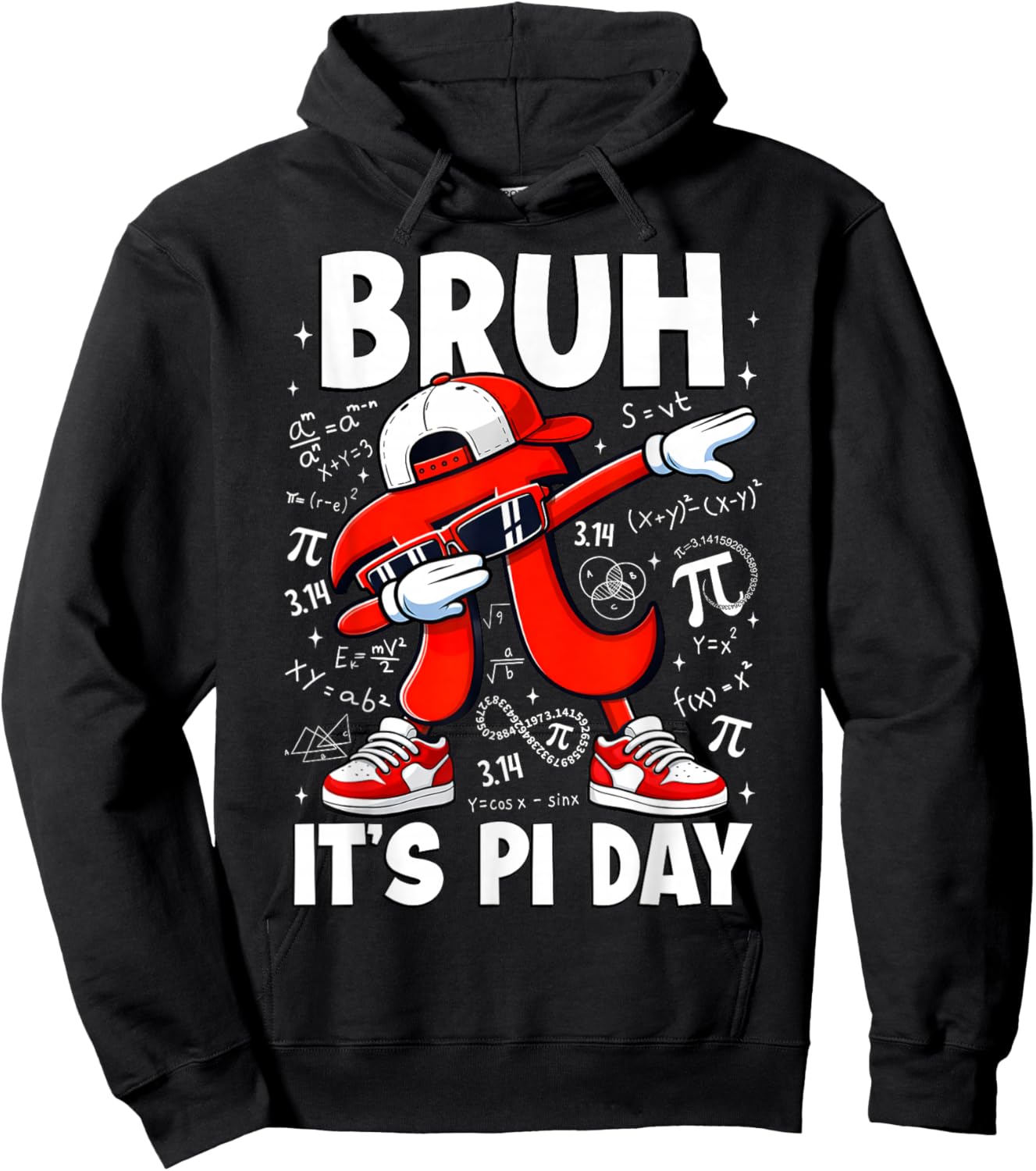 Bruh It's Pi Day Pi Symbol Dabbing Pi Math Teacher Boys Kids Hoodie - Hoodie | Black