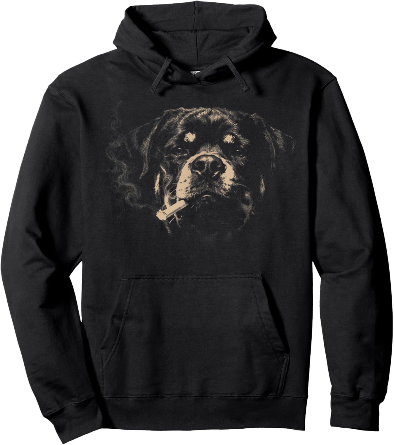 Dog Smoking Funny Rottweiler Smoking Dog Meme Hoodie - Hoodie | Black