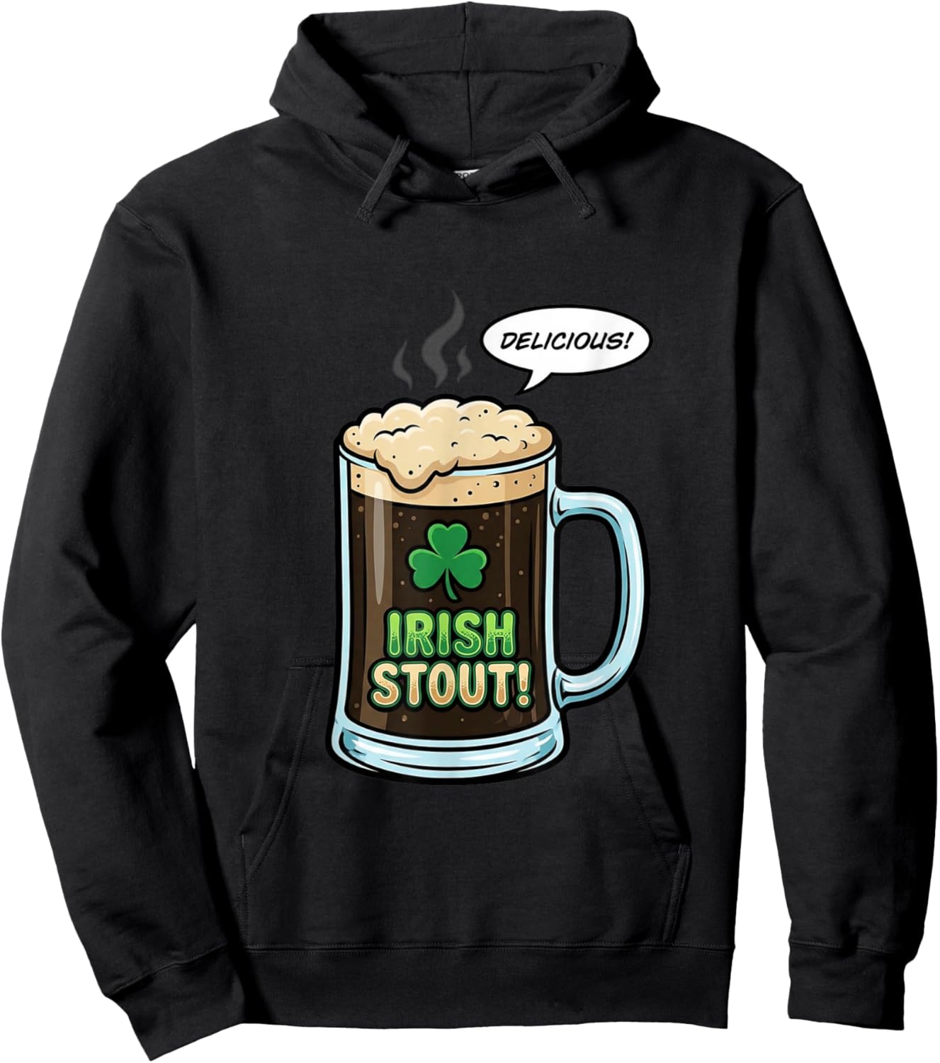 Irish Stout Delicious - Funny St. Patrick’s Day Beer Mug Hoodie - Hoodie | Black