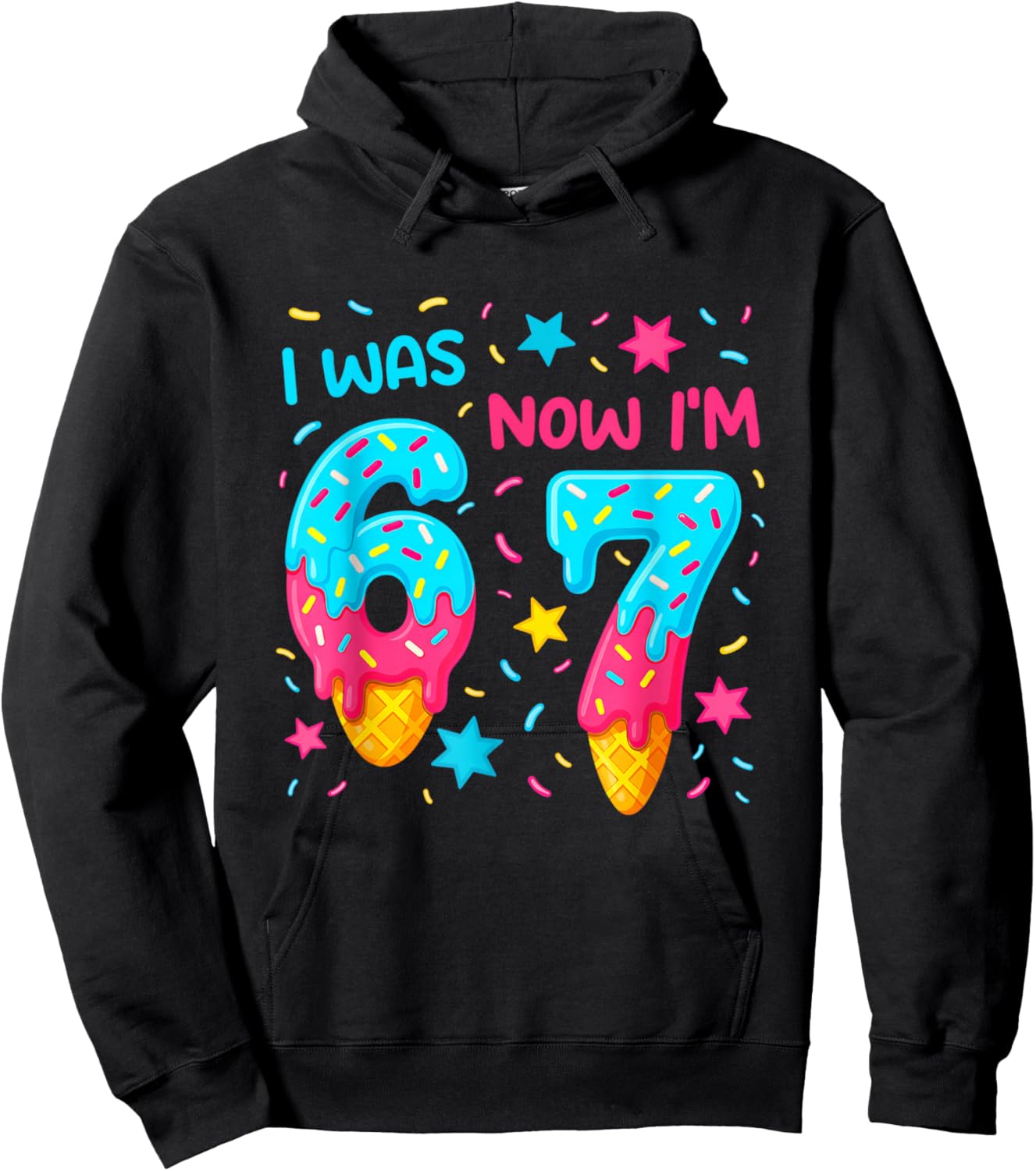 I was 6 Now I'm 7 67 Birthday Baseball Drip 7 Year Old Hoodie - Hoodie | Black