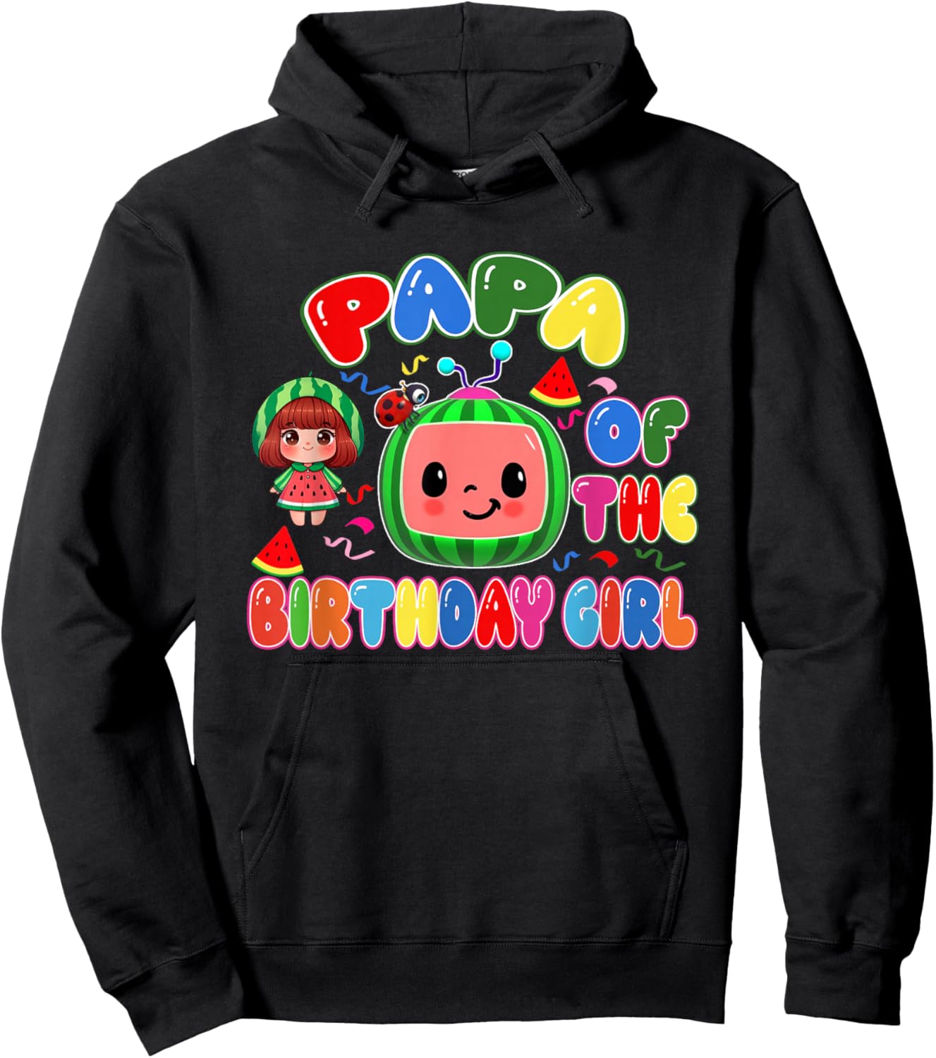 Papa of The Birthday Girl Melon Family Matching Funny Hoodie - Hoodie | Black