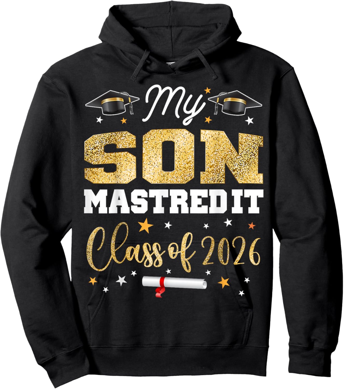Masters Graduation My Son Mastered It Class of 2026 Hoodie - Hoodie | Black