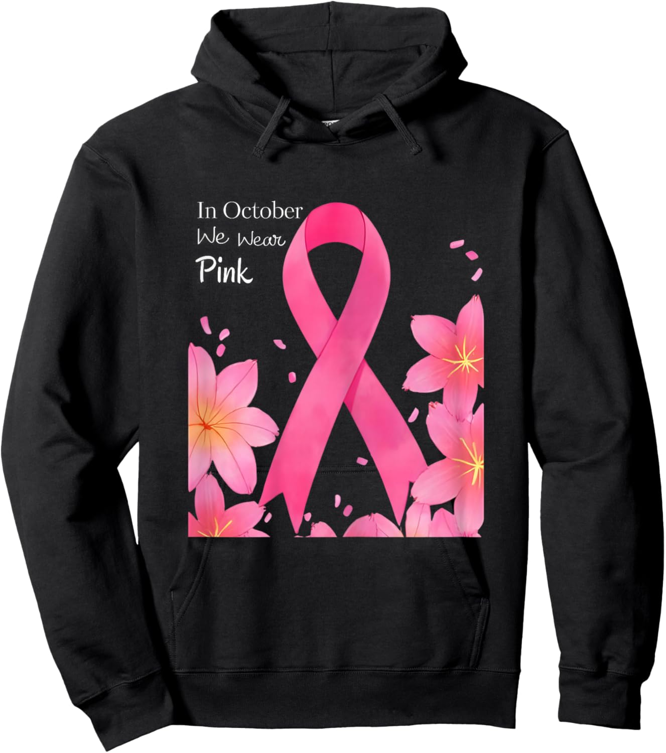 in October We Wear Pink Hoodie - Hoodie | Black