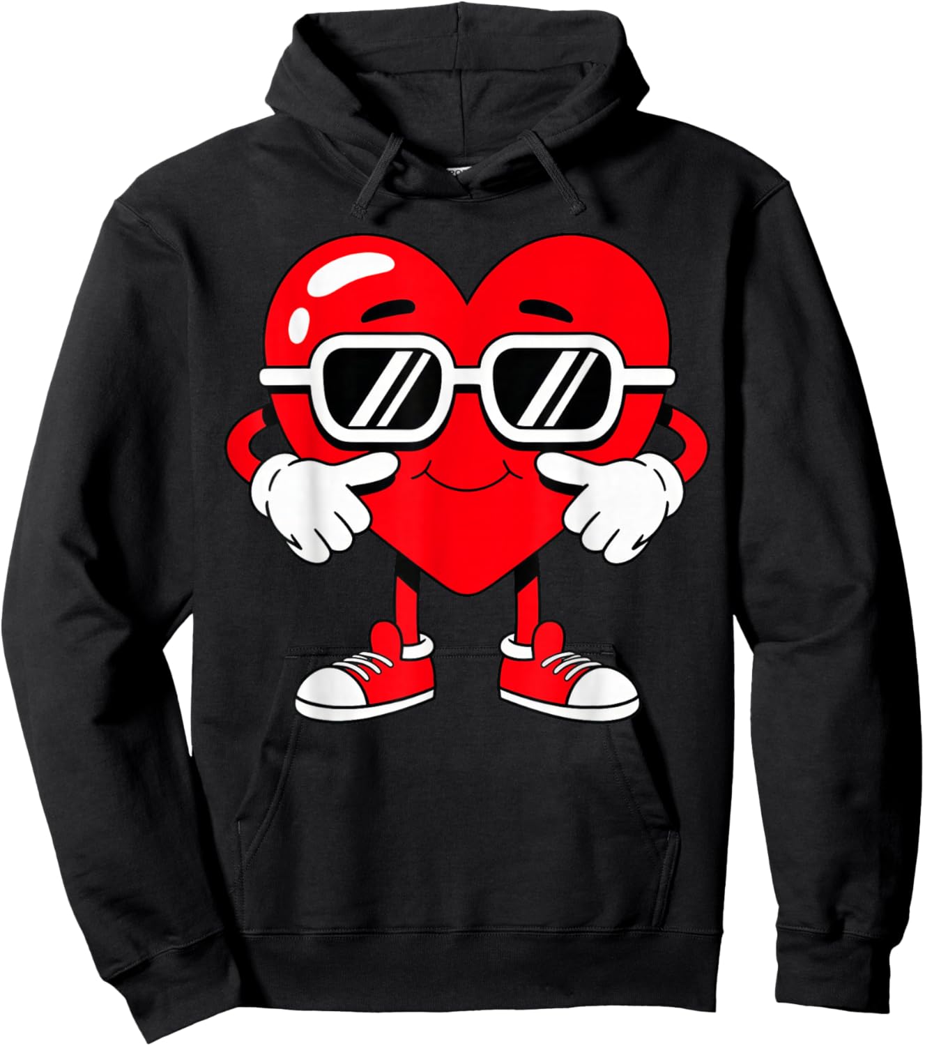 Valentines Love Heart Peace Hoodie - Hoodie | Black