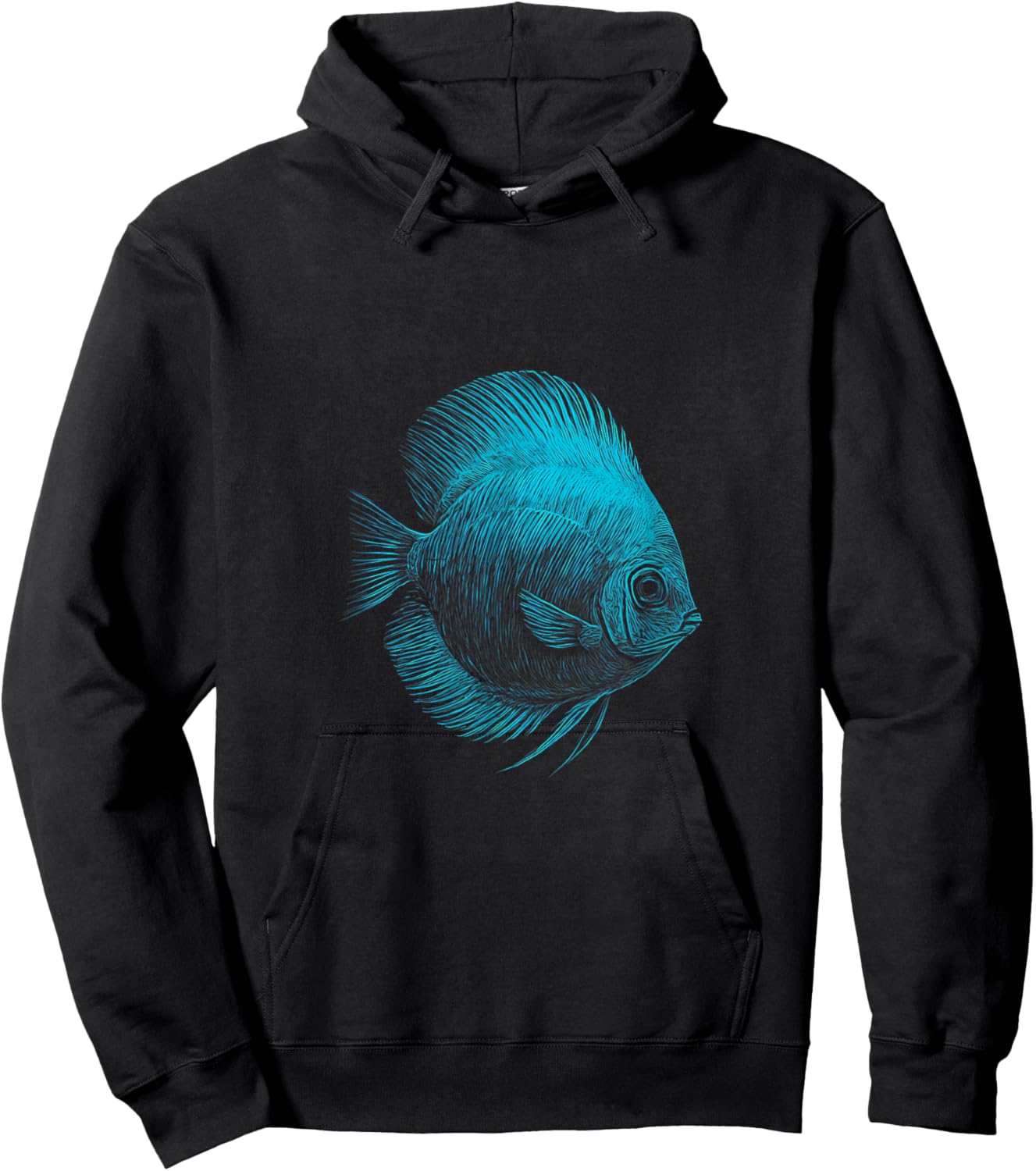 Blue Discus Fish Aquarium Fishkeeper Hoodie - Hoodie | Black