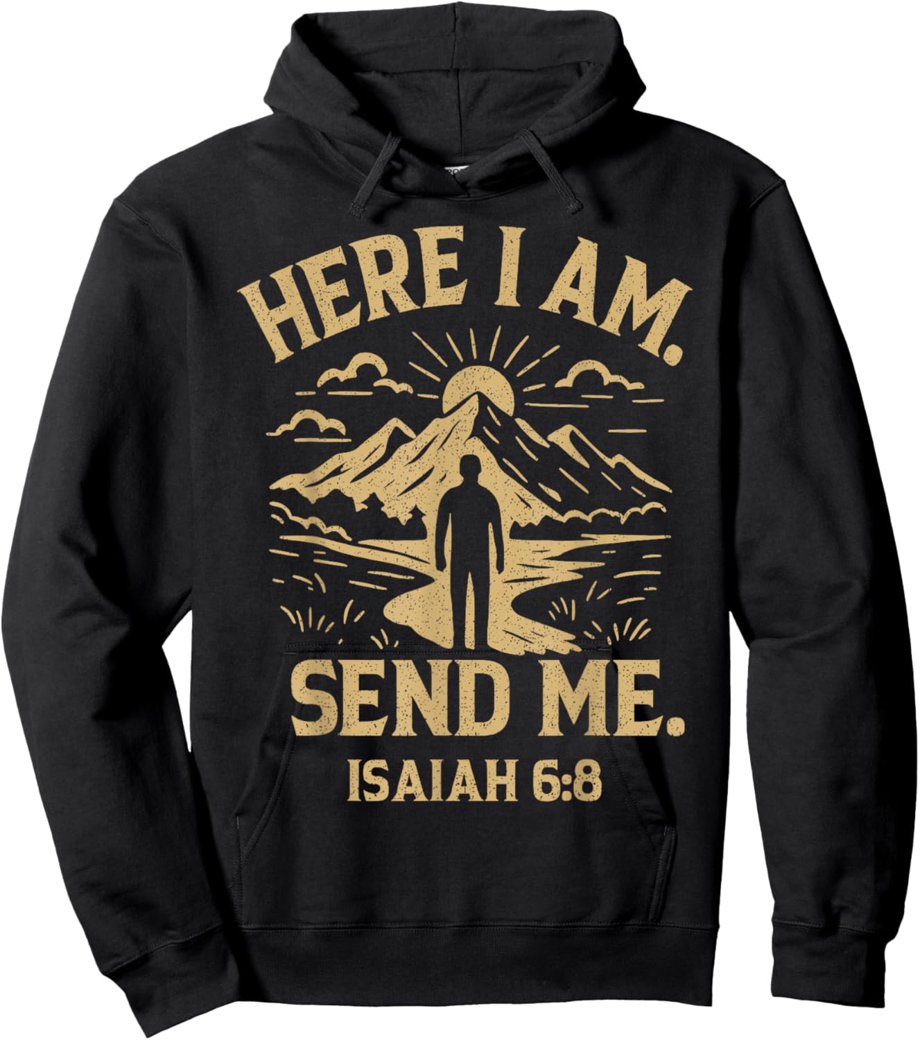 Here I Am Send Me Isaiah 6:8 Bible Verse Christian Hoodie - Hoodie | Black