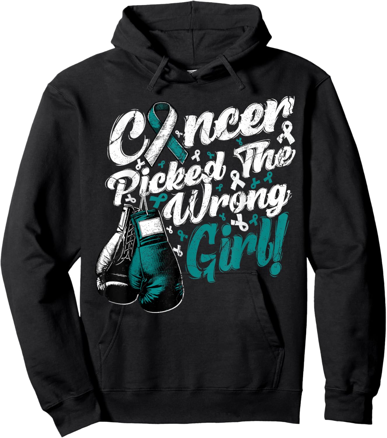 Cervical Cancer Cervix Picked Wrong Girl Awareness Support Hoodie - Hoodie | Black