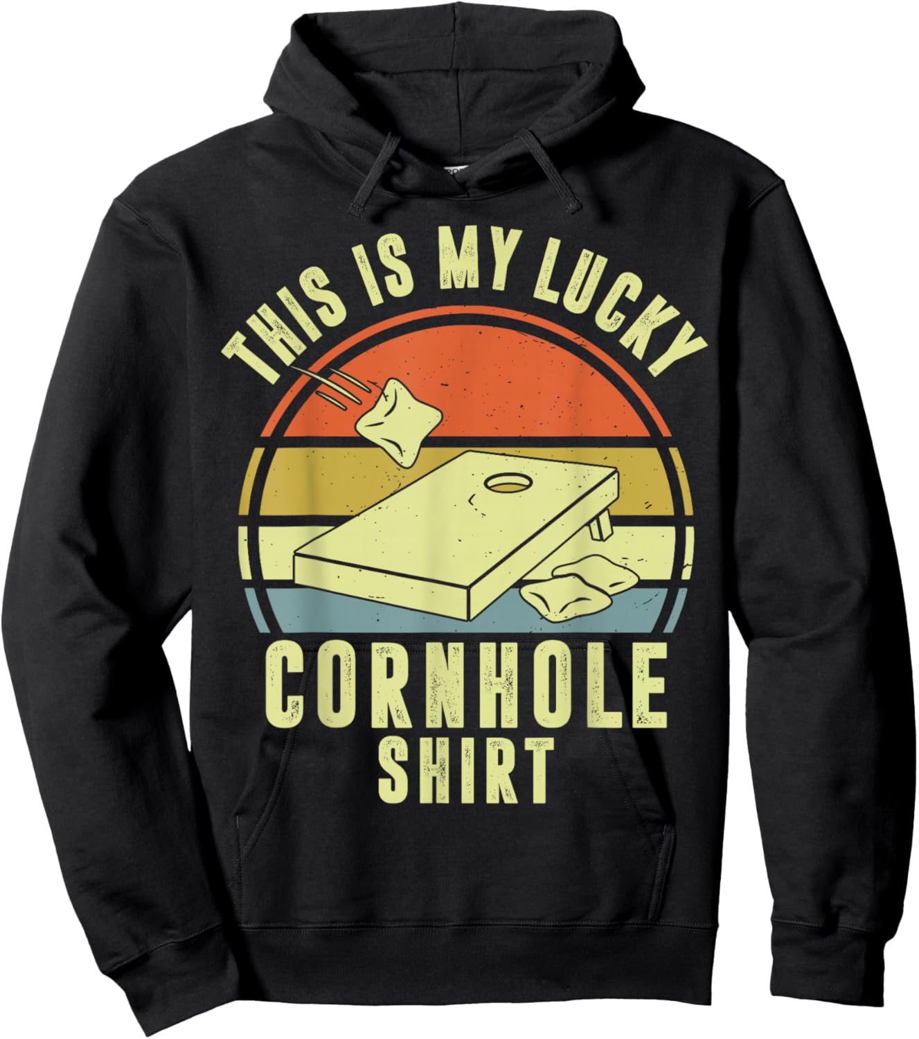This is My Lucky Cornhole Shirt Daddy Team Funny Corn Hole Hoodie - Hoodie | Black