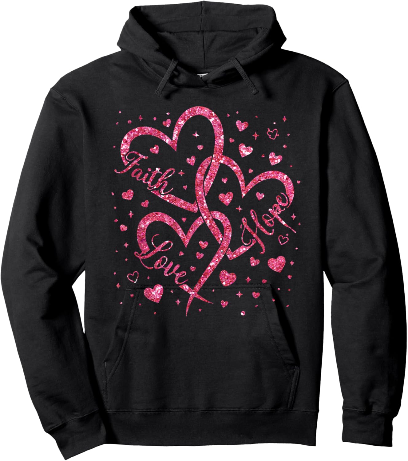 Christian Faith Hope Love Hearts Religious Valentine Day Hoodie - Hoodie | Black