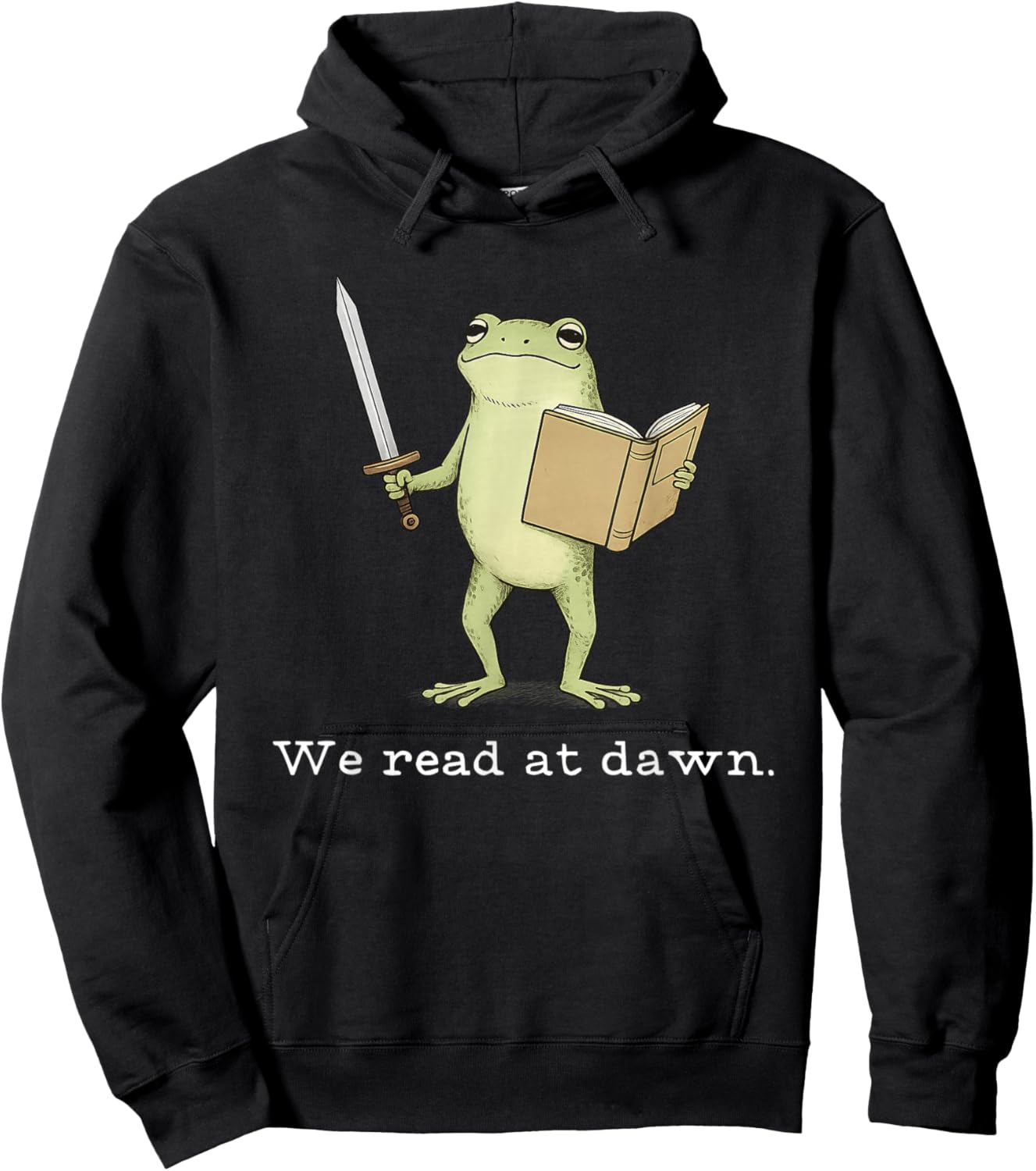 We Read at Dawn Frog Fantasy Reader Hoodie - Hoodie | Black