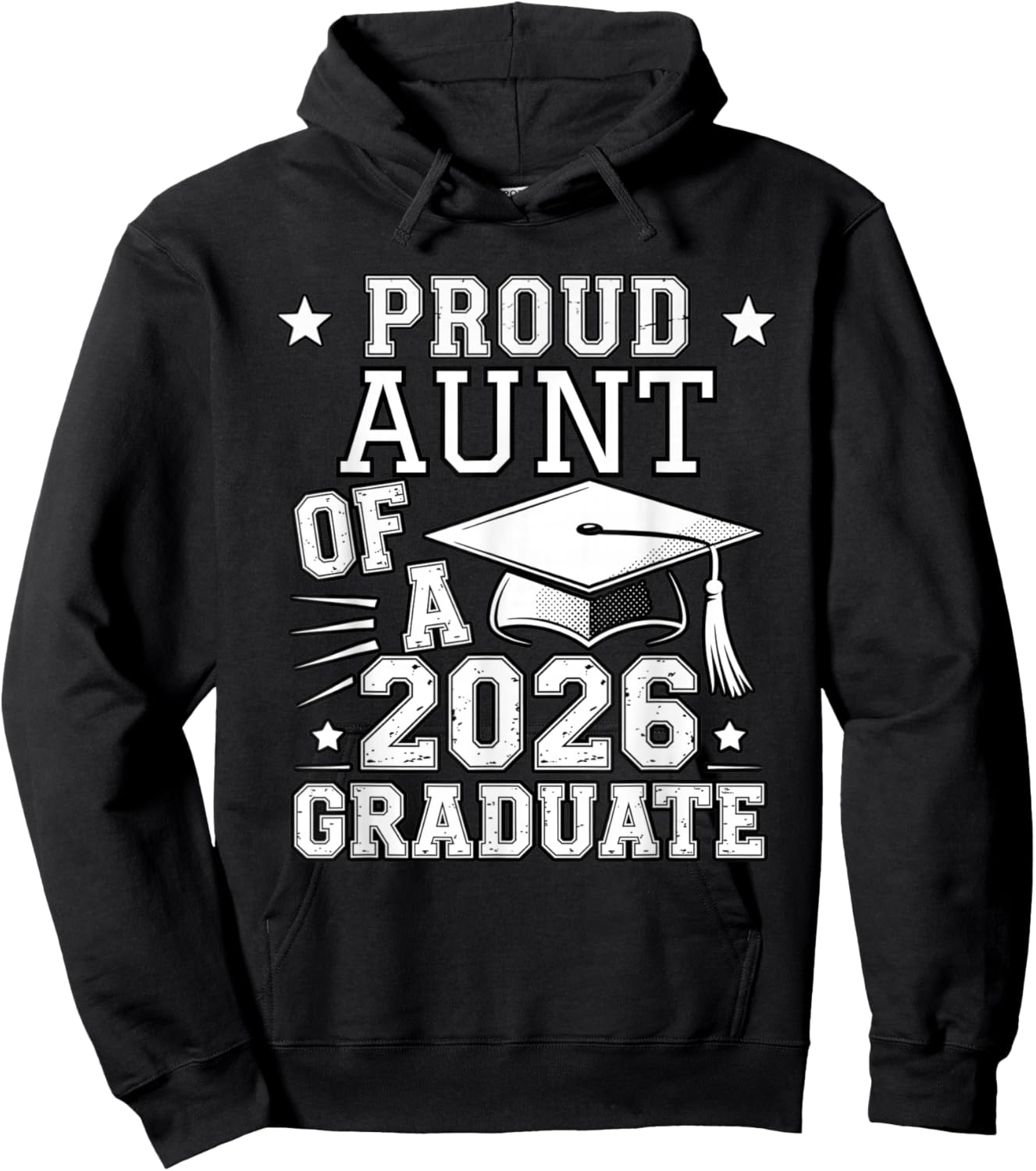 Cute Proud Aunt 2026 Graduate Graduation Family Matching Hoodie - Hoodie | Black