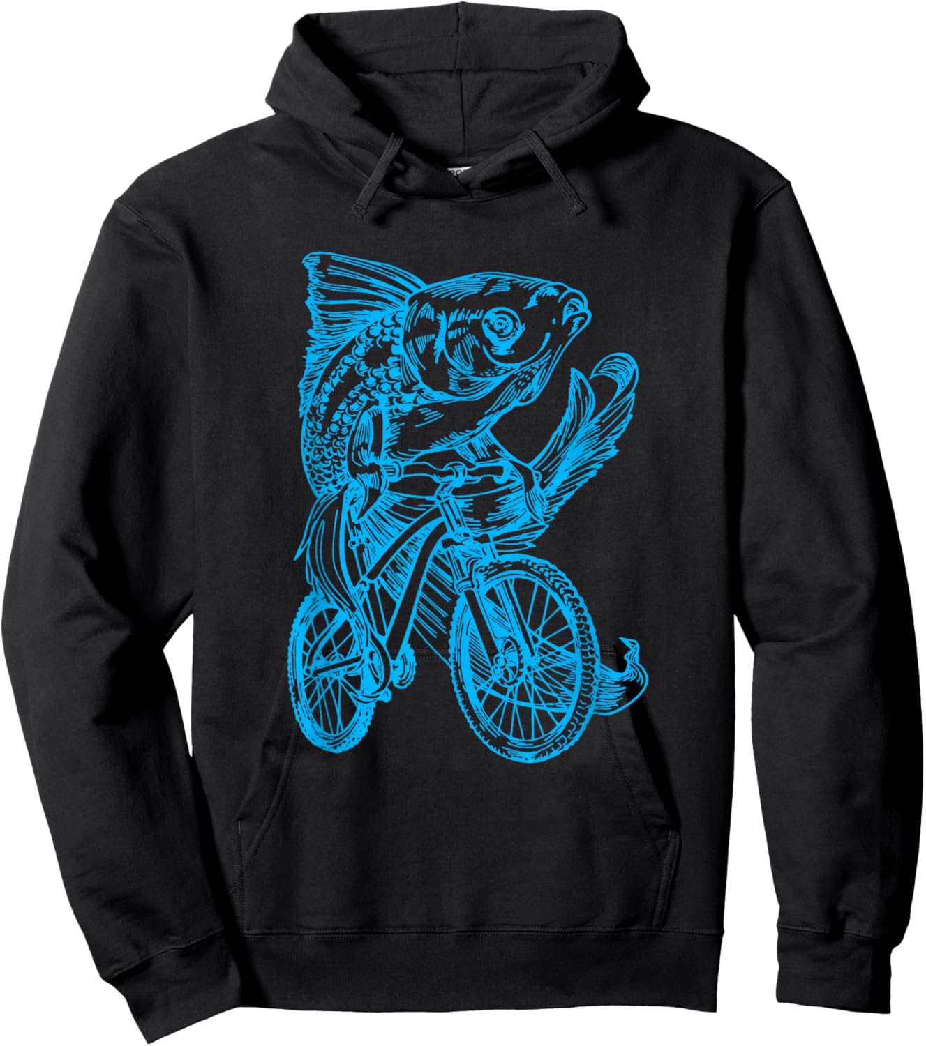 Goldfish Cycling Bicycle Beach Cyclist Fish Riding Bike Hoodie - Hoodie | Black