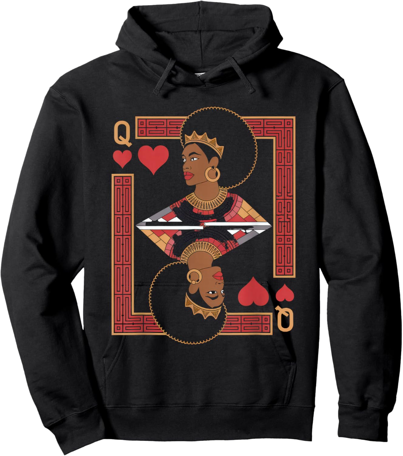 African Queen Card Melanin Black Pride BLM Juneteenth Hoodie - Hoodie | Black