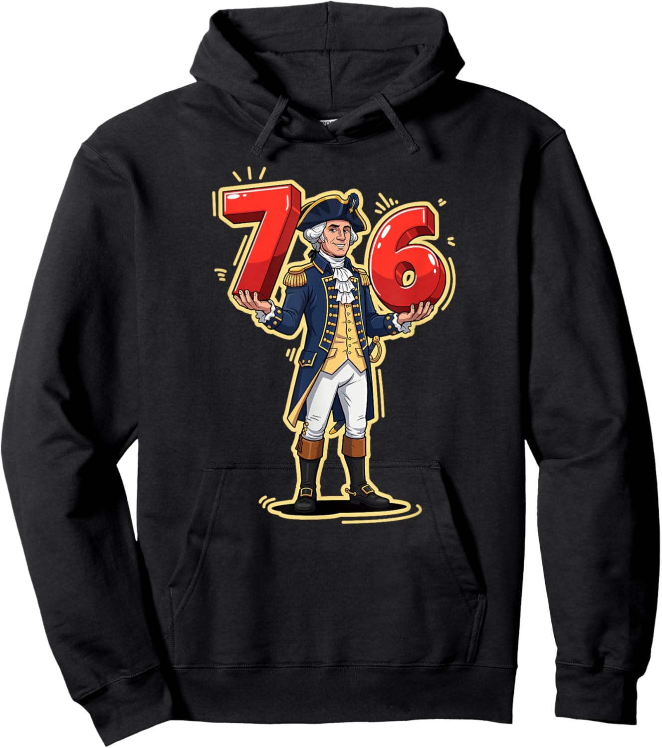 Funny George Washington Six Seven 6 7 Meme Hoodie - Hoodie | Black