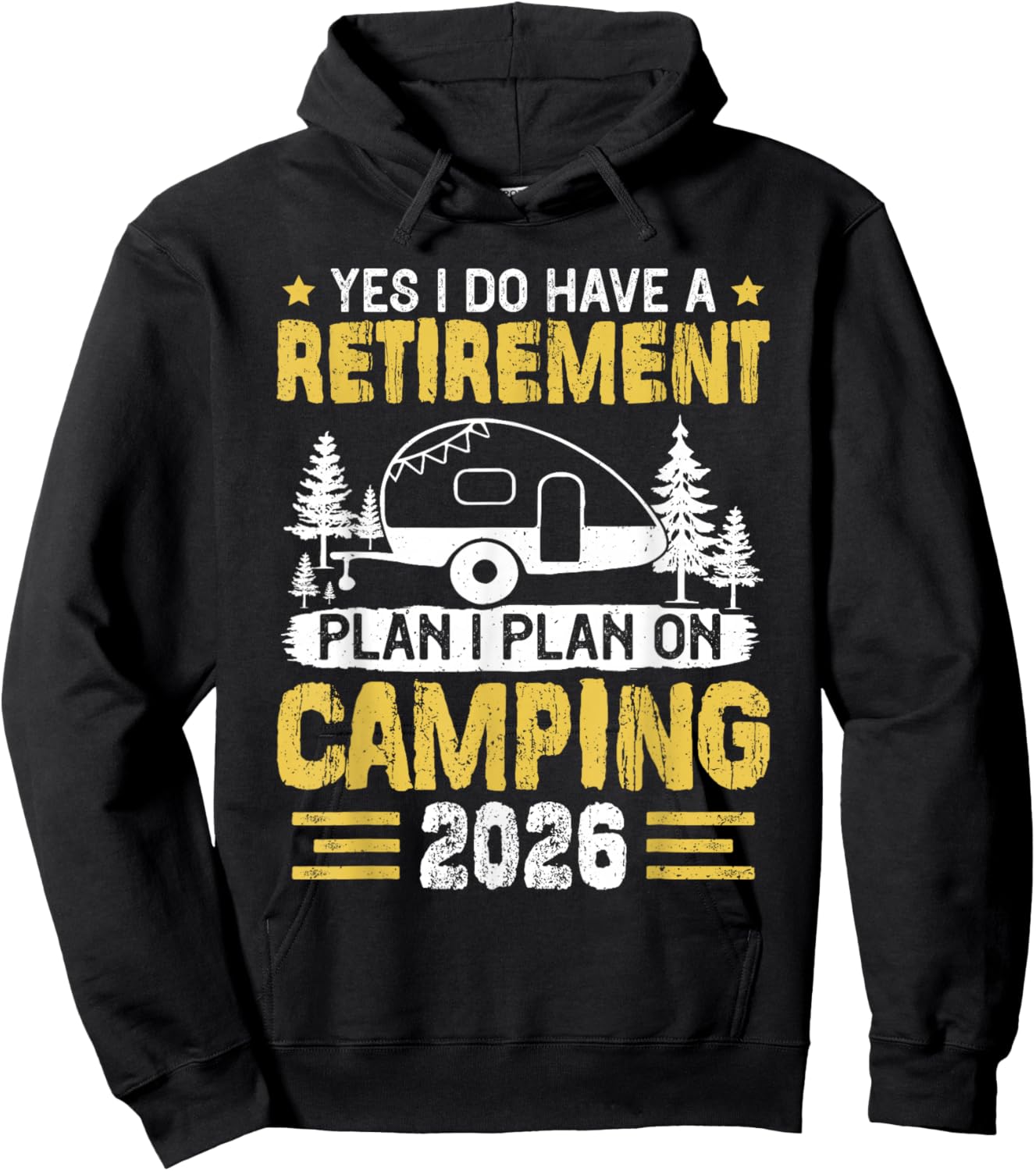 Retiree 2026 Retirement Plan Camping Funny Retirement Hoodie - Hoodie | Black
