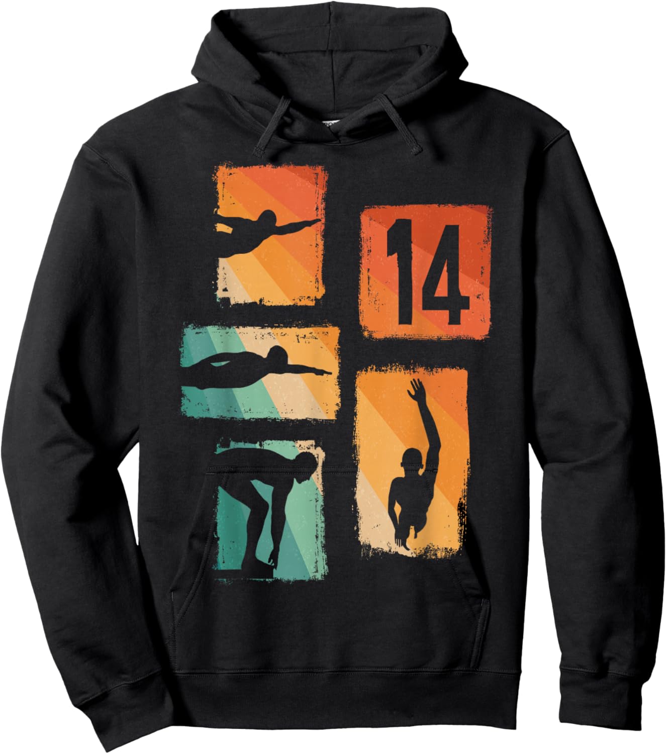 14th Birthday Swimmer Swimming 14 Year Old Boy Hoodie - Hoodie | Black