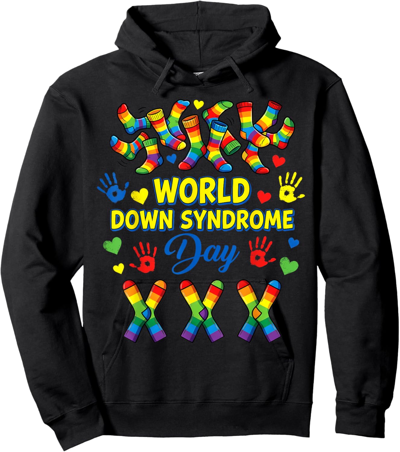 Rock Your Socks Support Awareness World Down Syndrome Day Hoodie - Hoodie | Black