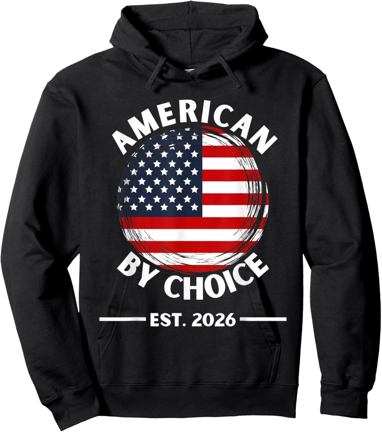US Citizenship American by Choice Est 2026 USA Flag Hoodie - Hoodie | Black