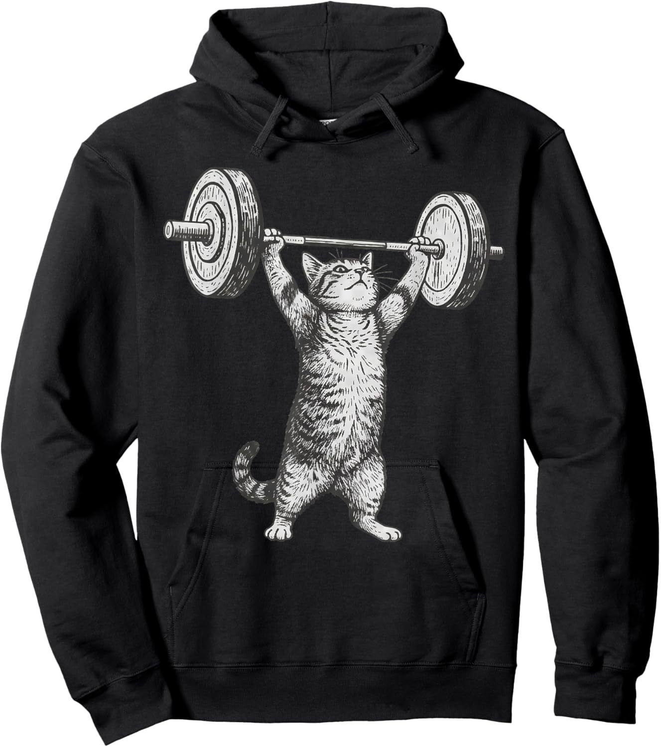 Funny Cat Gym Workout Lover Gift Hoodie - Hoodie | Black