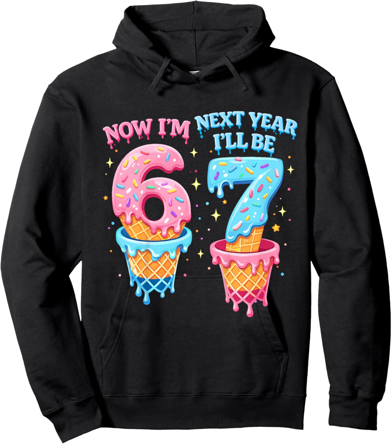 6 Year Old Birthday Boys Kids Now I'm 6 Next Year I'll be 7 Hoodie - Hoodie | Black