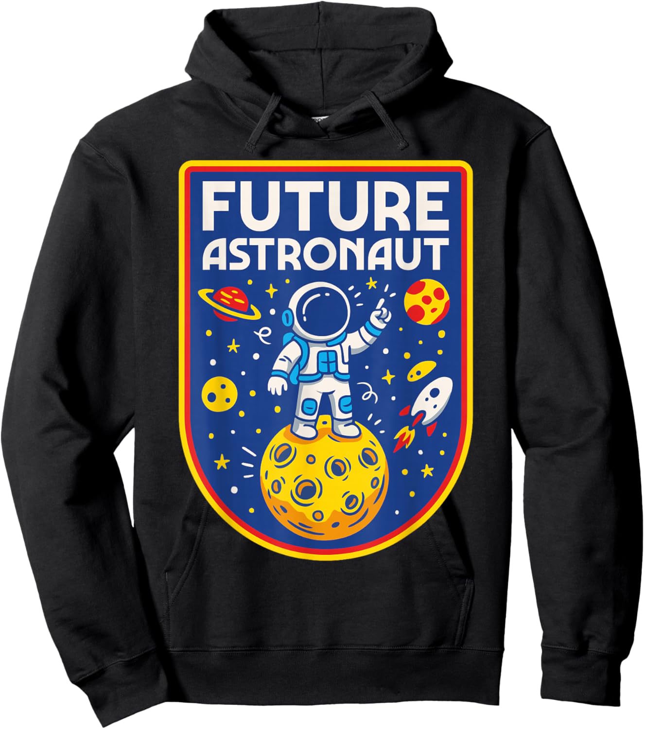 Future Astronaut Moon Planet Earth Science Outer Space Retro Hoodie - Hoodie | Black