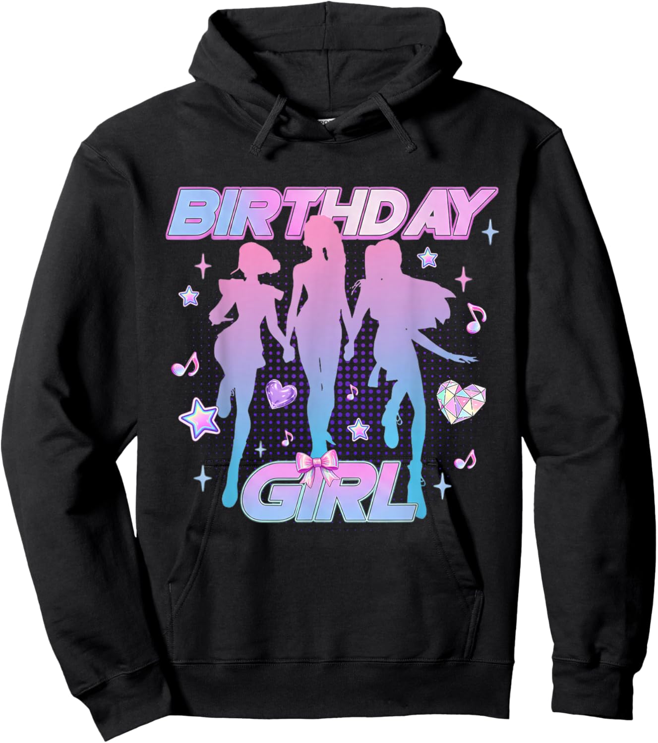 Birthday Girl K pop Birthday Coquette Pink Bow Girl Hoodie - Hoodie | Black