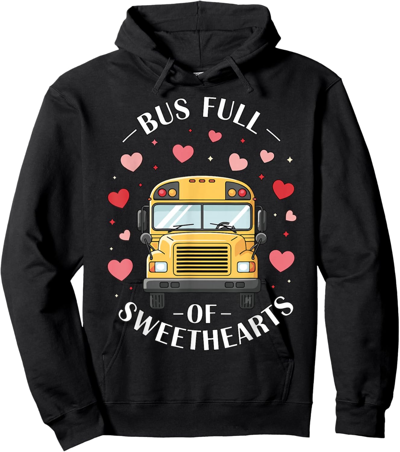 Bus Full of Sweethearts Valentine's Day School Bus Driver Hoodie - Hoodie | Black