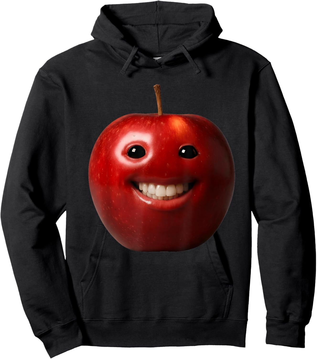Ai Apple Meme Fruits Eating Fruit Funny brainrot Silly Gen Z Hoodie - Hoodie | Black