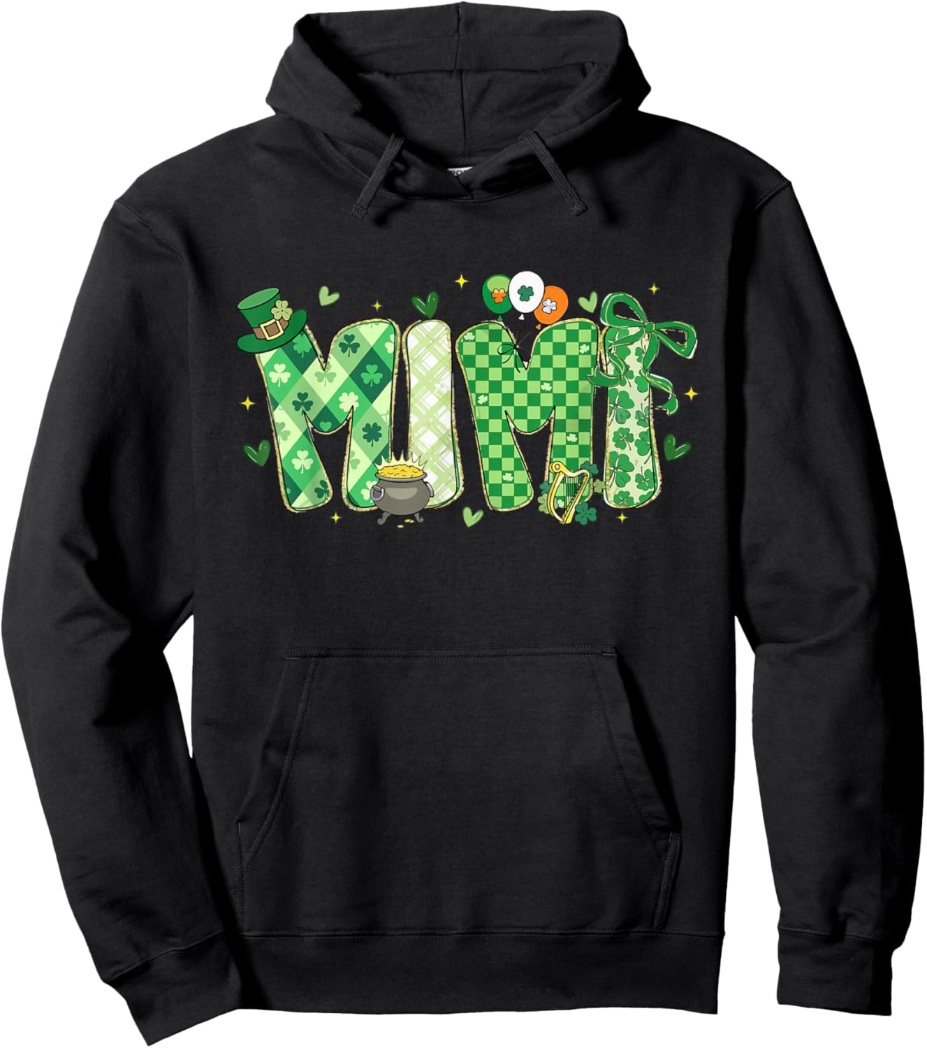 Funny Family St Patricks Day Lucky Mimi Shamrock Irish Girly Hoodie - Hoodie | Black