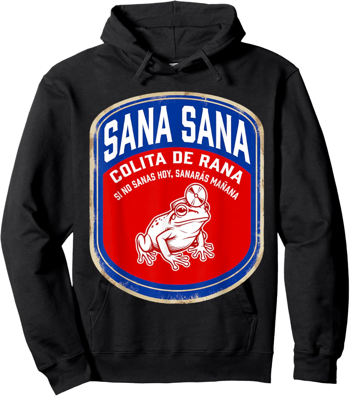 Sana Sana Colita De Rana Funny Vintage Nurse Coqui Frog Hoodie - Hoodie | Black