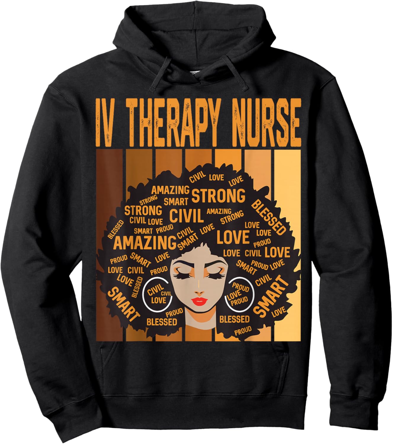 IV Therapy Nurse Powerful Black History Month Black Pride Hoodie - Hoodie | Black
