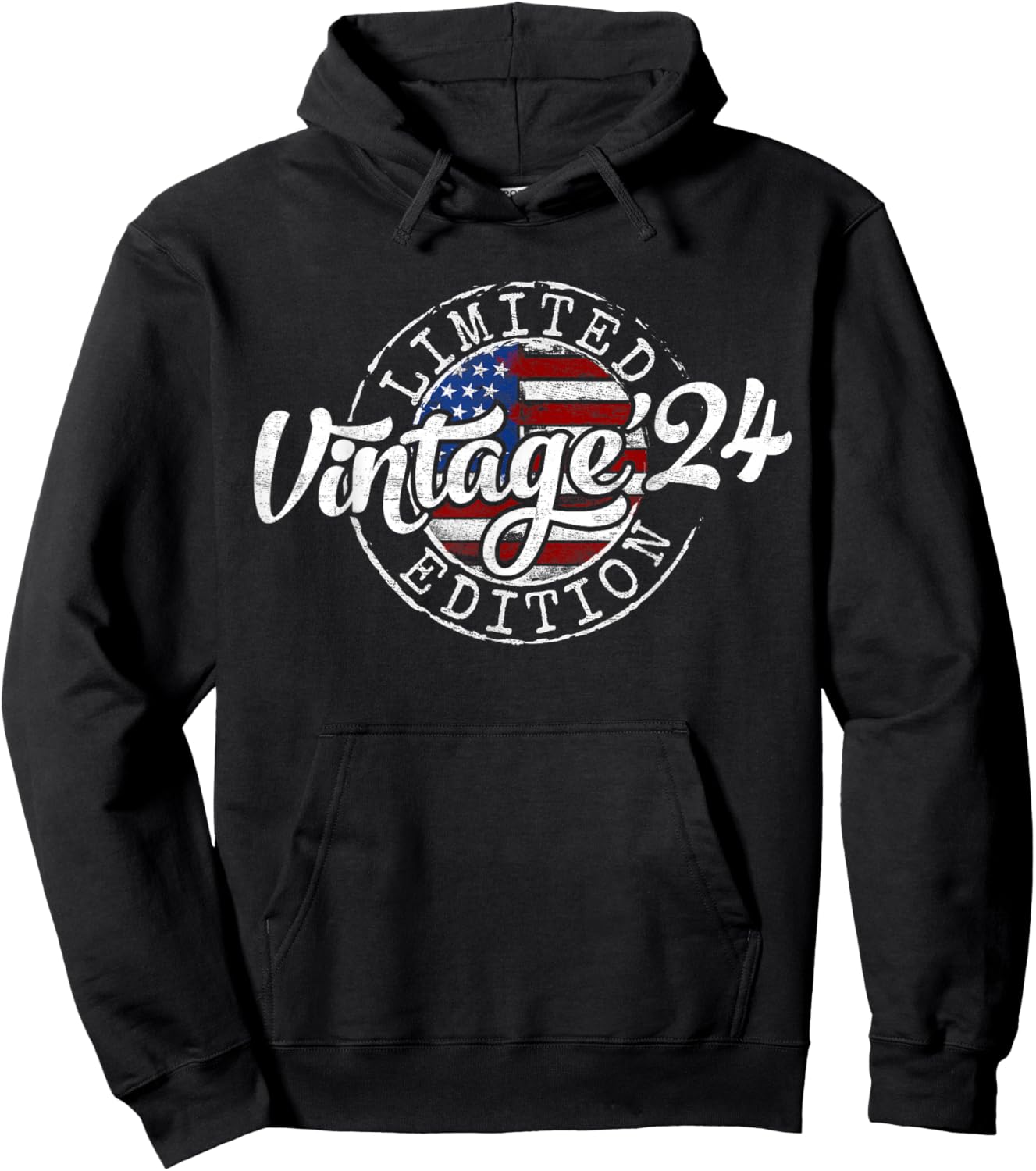 Vintage 2024 Stamp 2nd Birthday Gift Boy Girl 2 Year Old Hoodie - Hoodie | Black